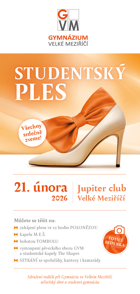 Pozvánka na Studetnský ples GVM